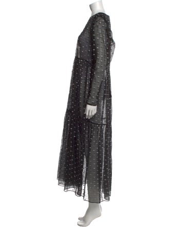 Les Coyotes De Paris Polka Dot Print Long Dress