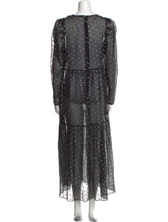 Les Coyotes De Paris Polka Dot Print Long Dress