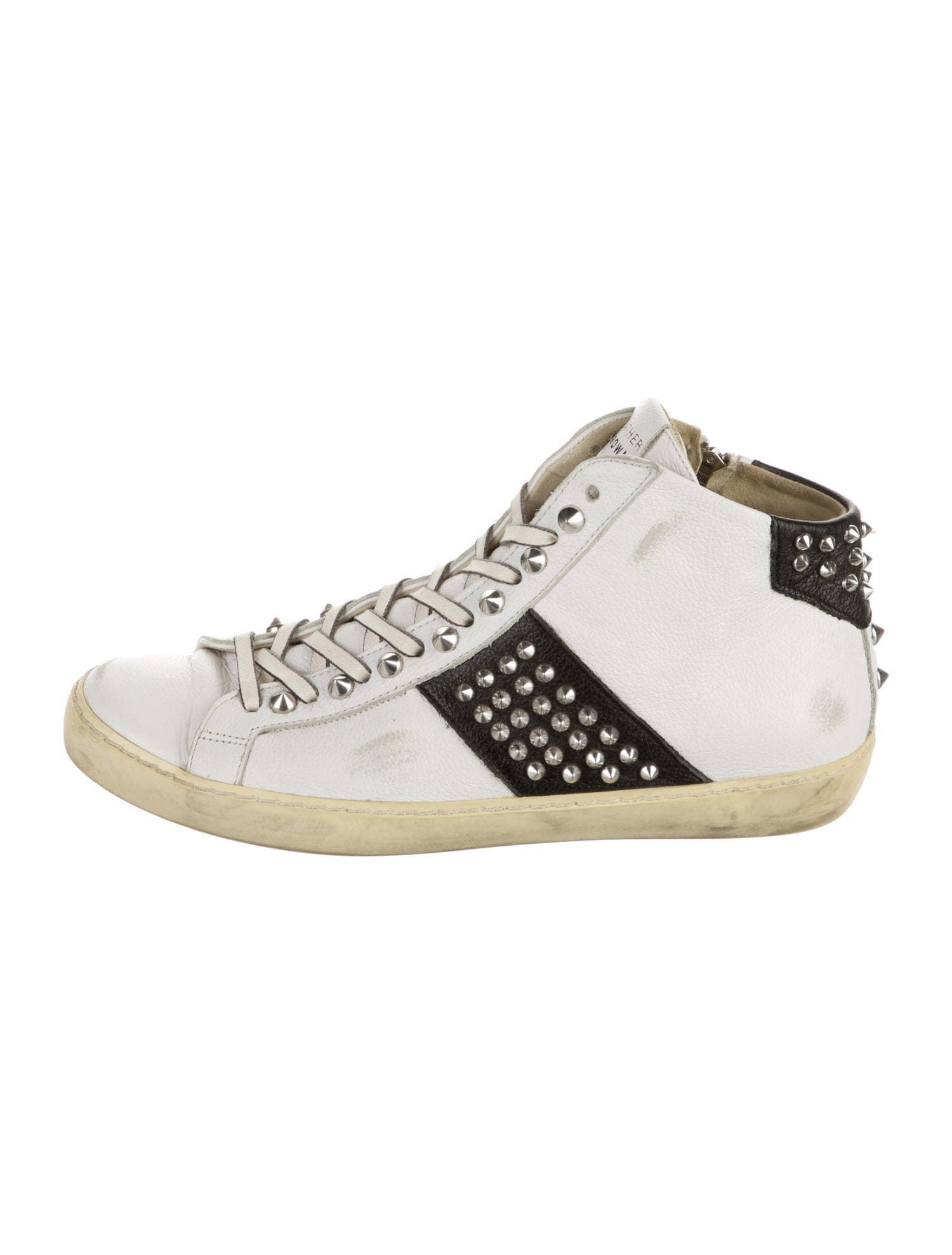 Leather Crown Leather Colorblock Pattern Sneakers