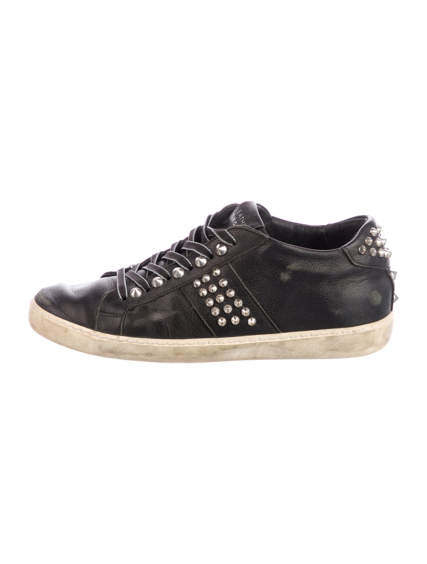 Leather Crown Leather Studded Accents Sneakers