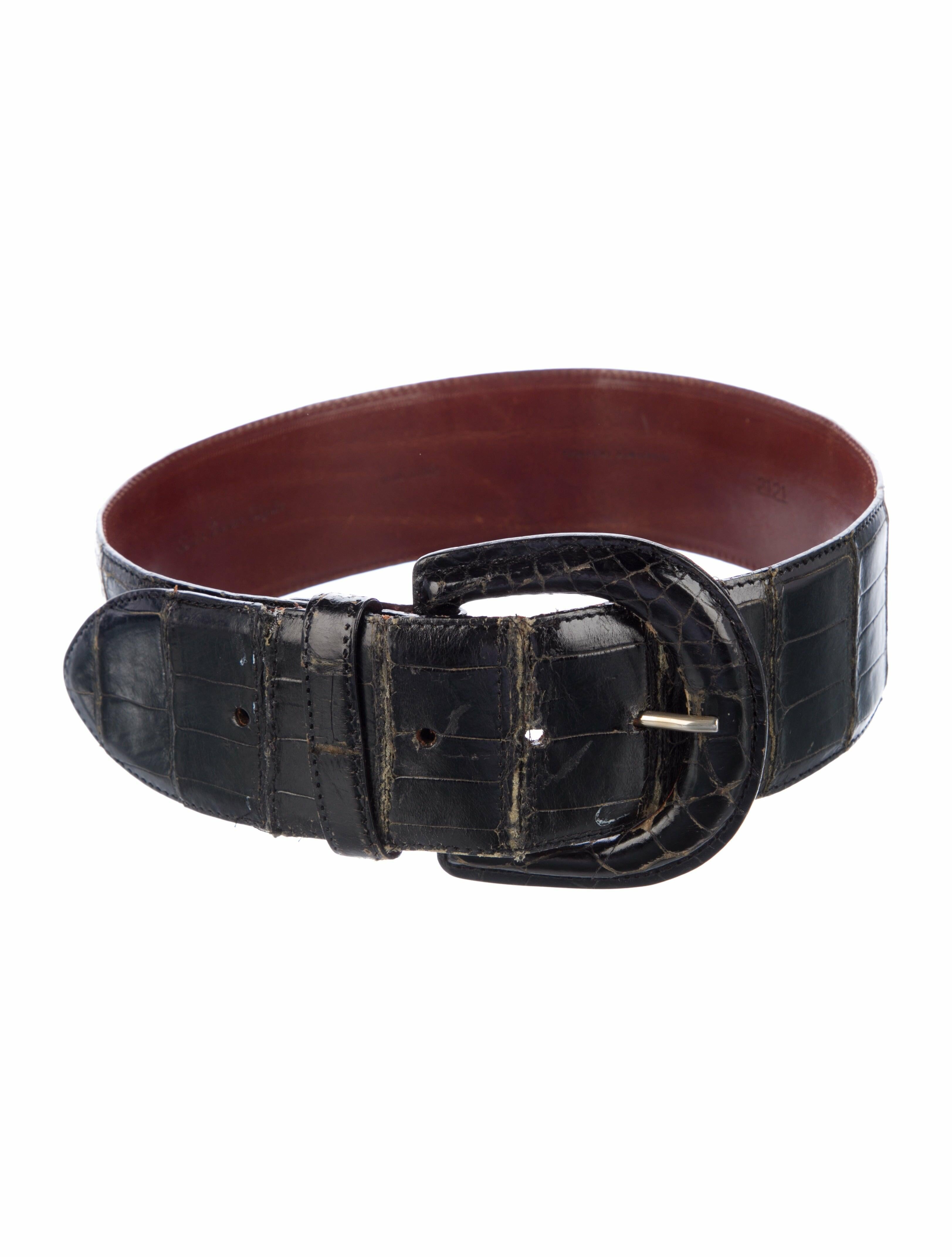 Leather Crown Wide Embossed Leather Belt