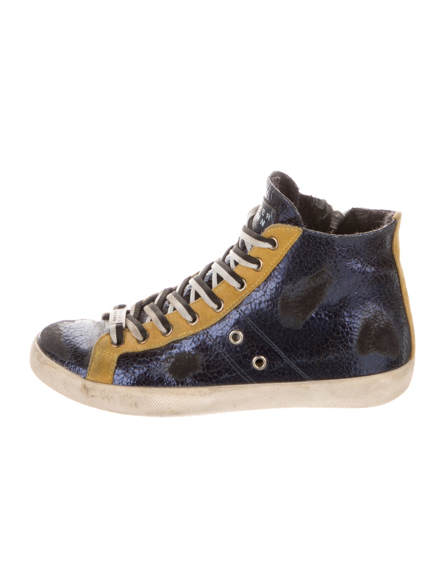 Leather Crown Leather Printed Sneakers