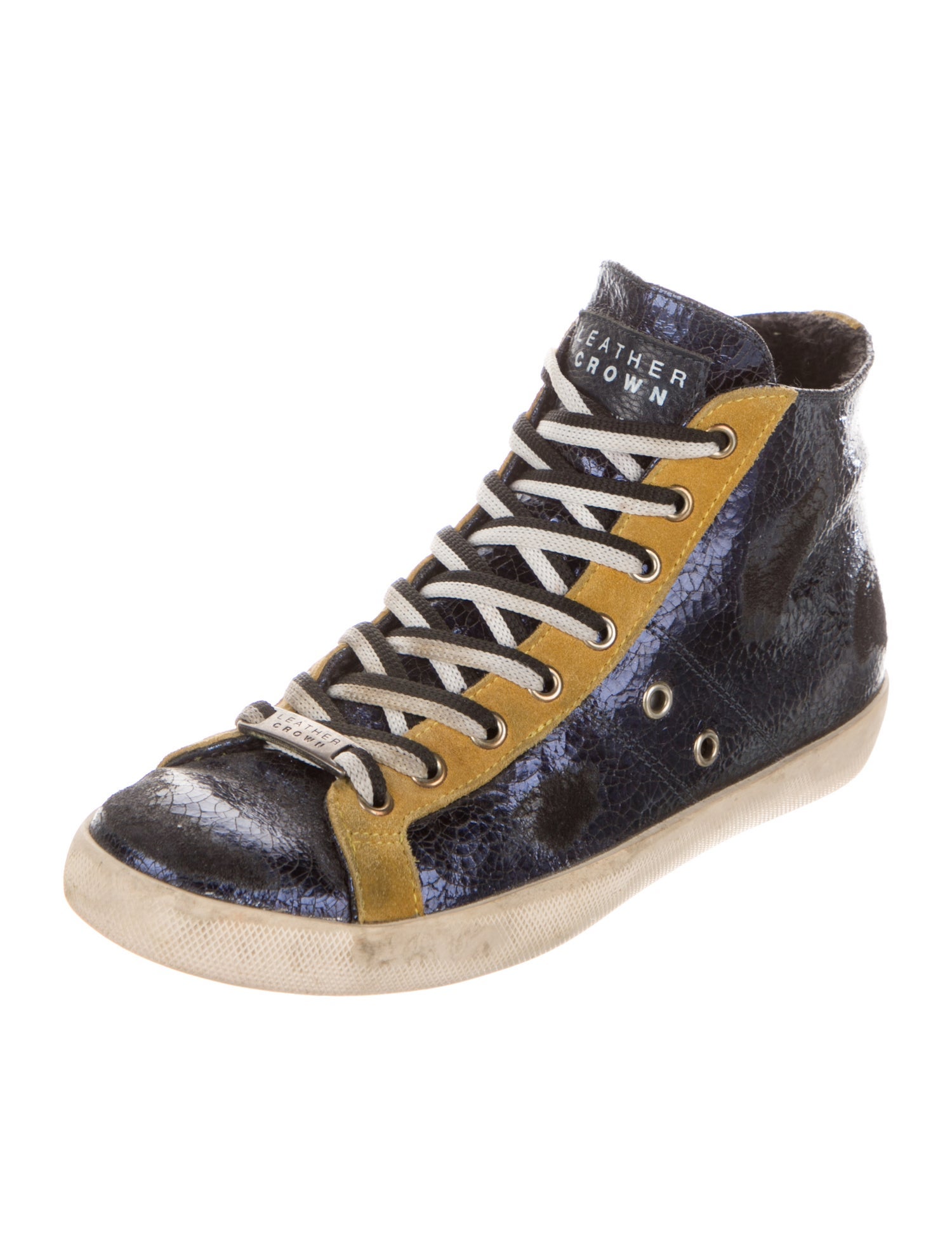 Leather Crown Leather Printed Sneakers