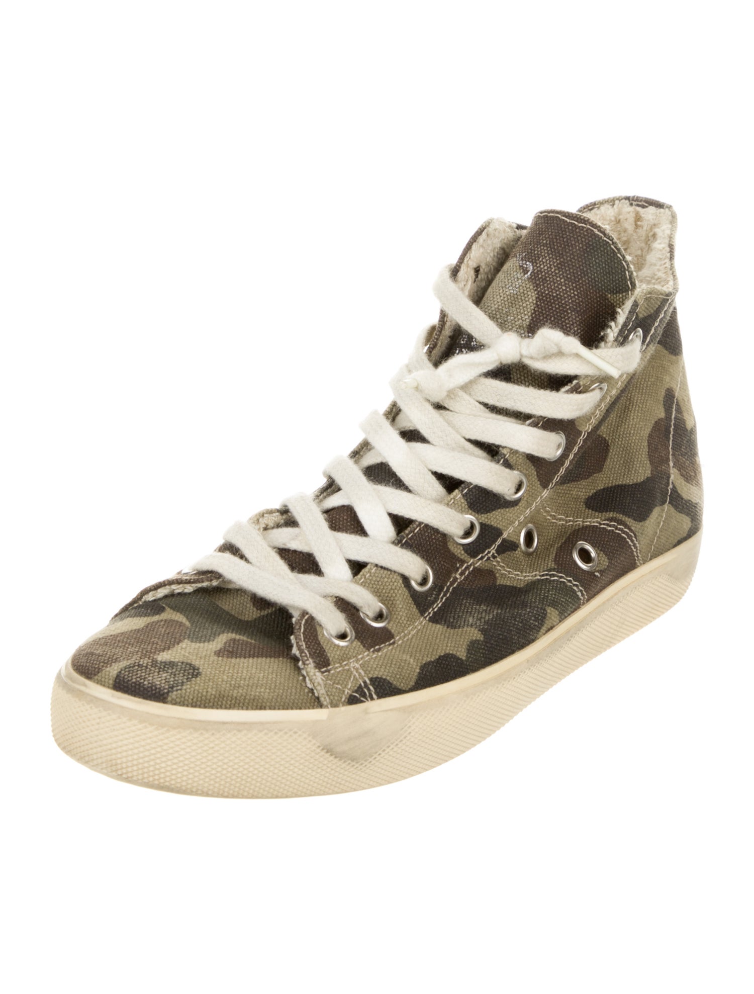 Leather Crown Camouflage Print Sneakers