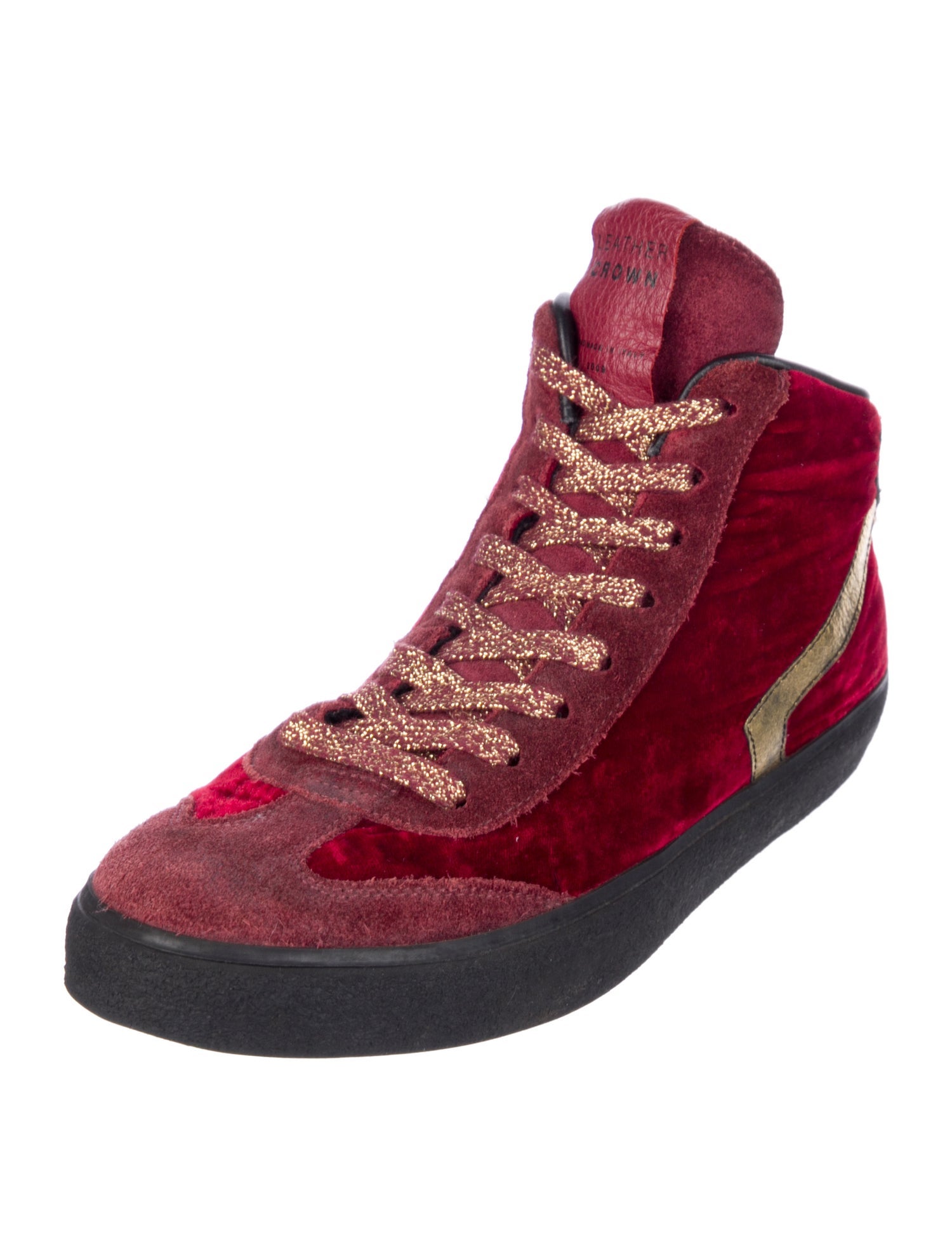 Leather Crown Wedge Sneakers