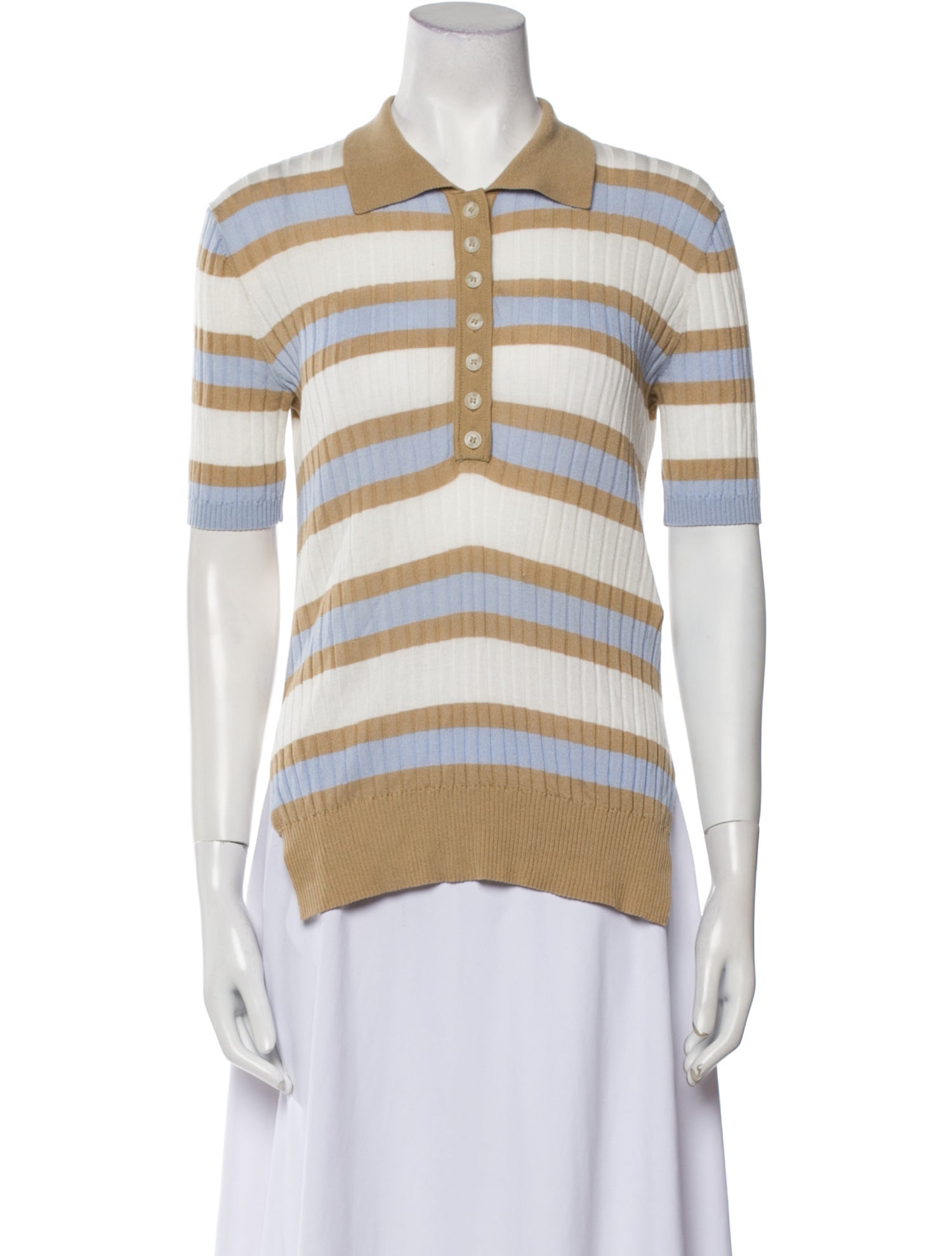 Lee Mathews Striped Short Sleeve Polo