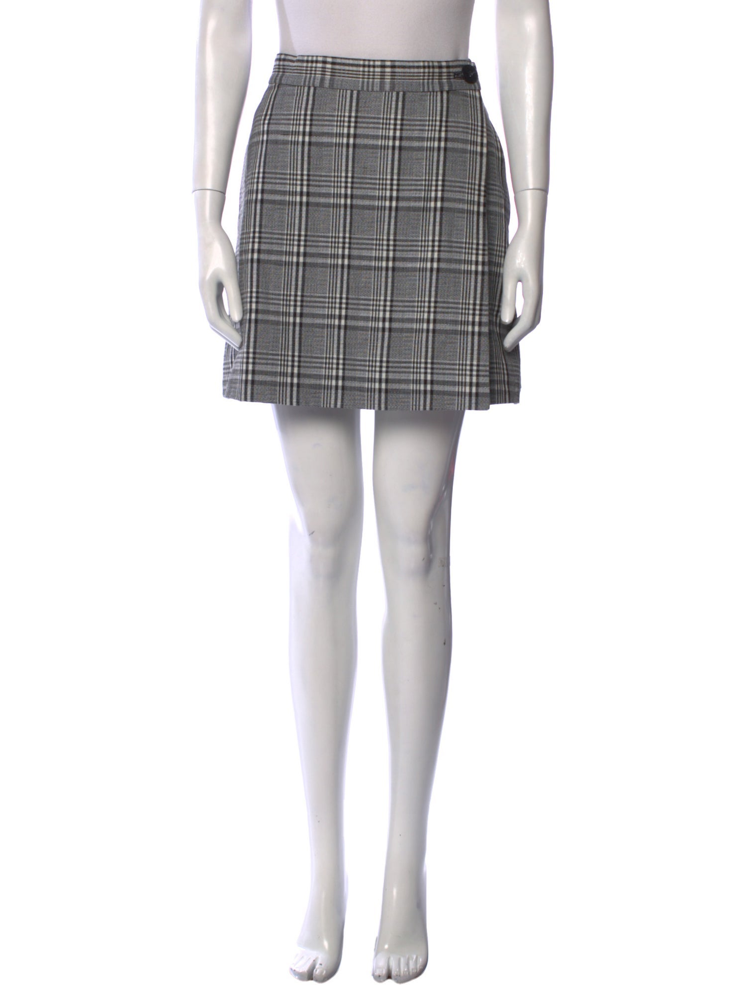 Lee Mathews Plaid Print Mini Skirt