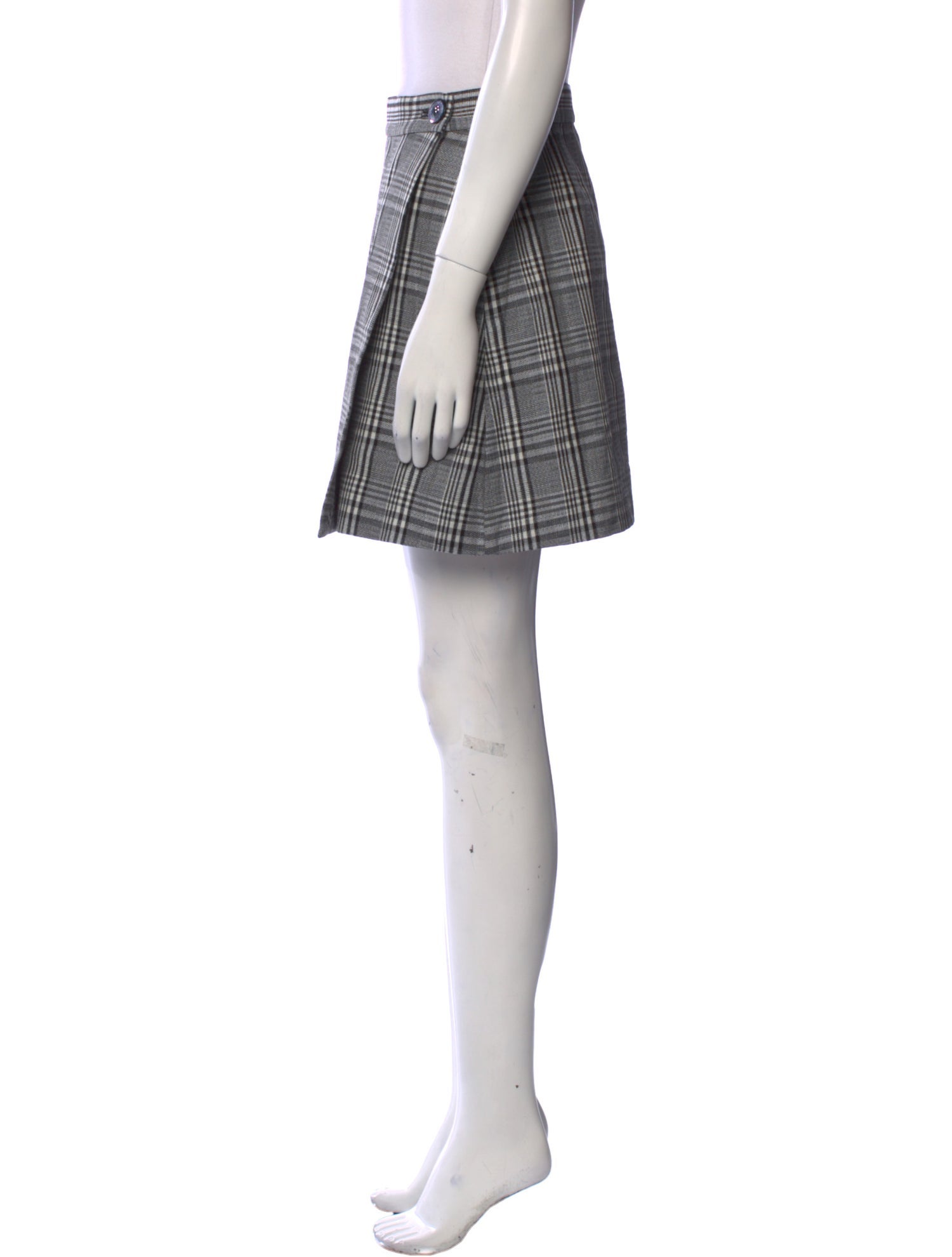 Lee Mathews Plaid Print Mini Skirt