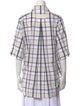 Lee Mathews Plaid Print Three-Quarter Sleeve Button-Up Top