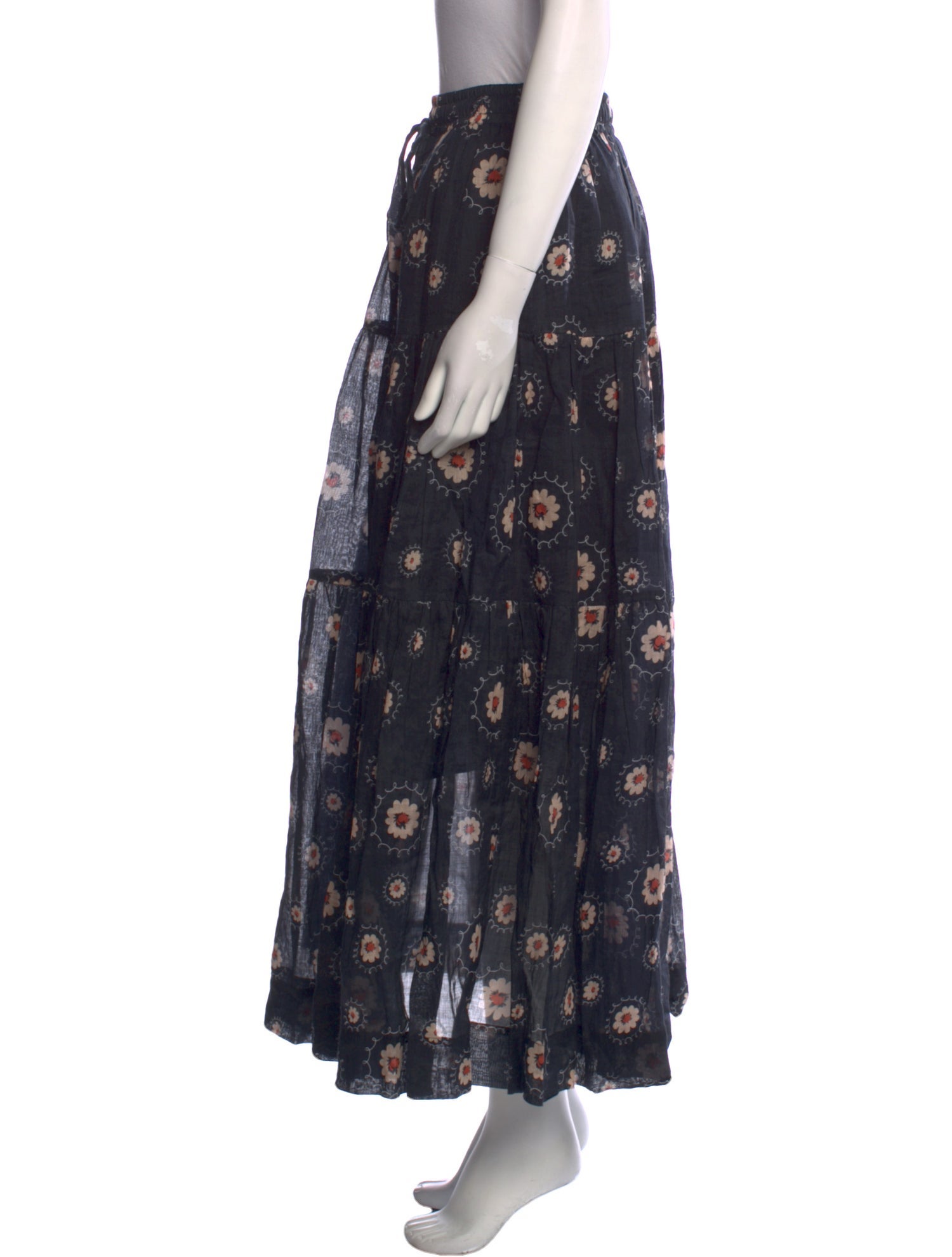 Lee Mathews Floral Print Midi Length Skirt