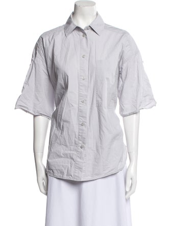 Lee Mathews Short Sleeve Button-Up Top