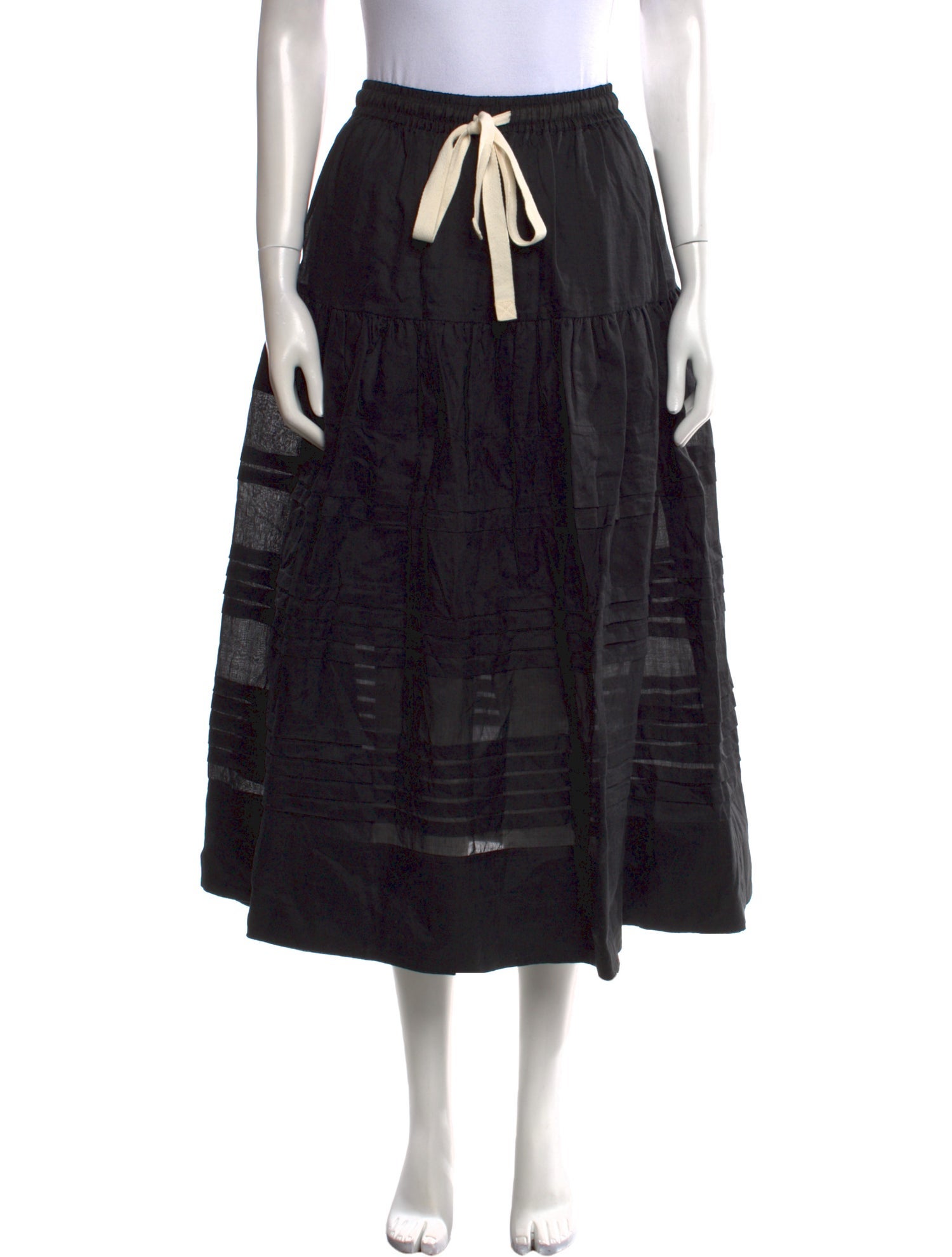 Lee Mathews Pleated Accents Midi Length Skirt