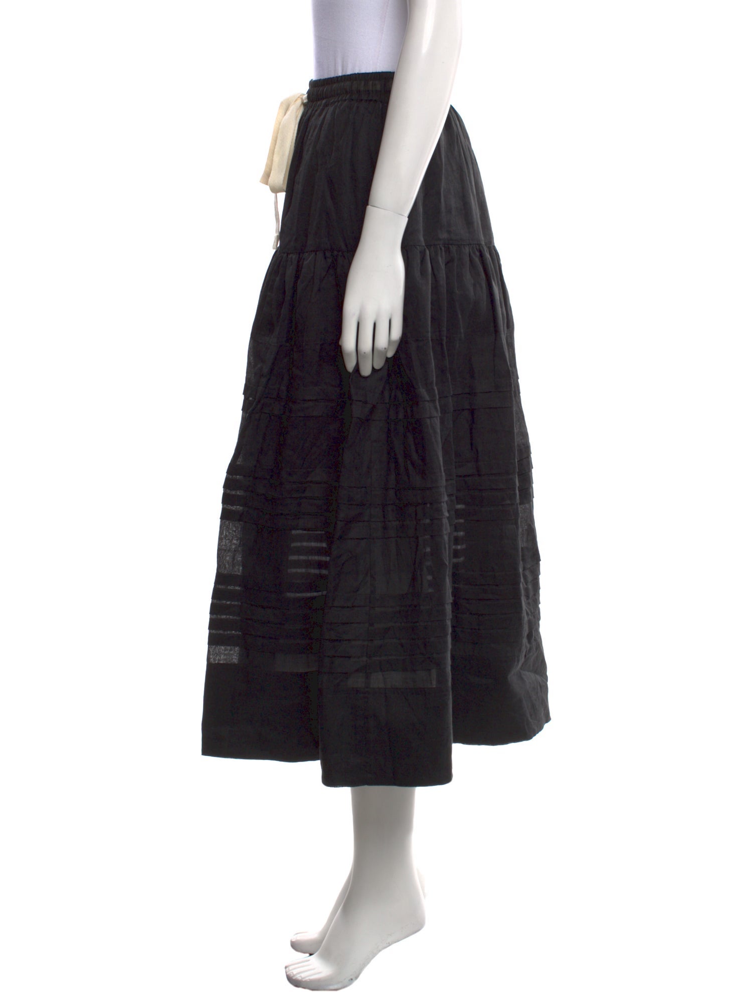 Lee Mathews Pleated Accents Midi Length Skirt