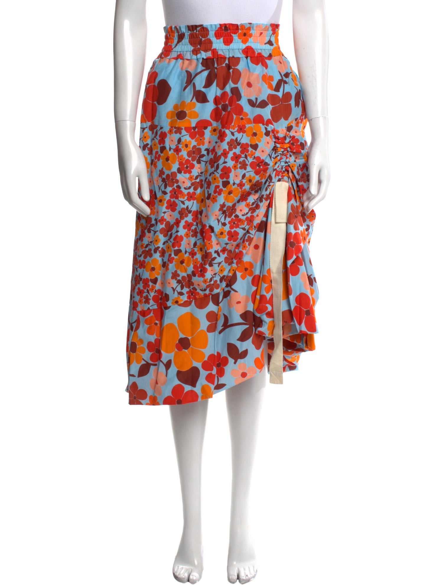 Lee Mathews Silk Midi Length Skirt