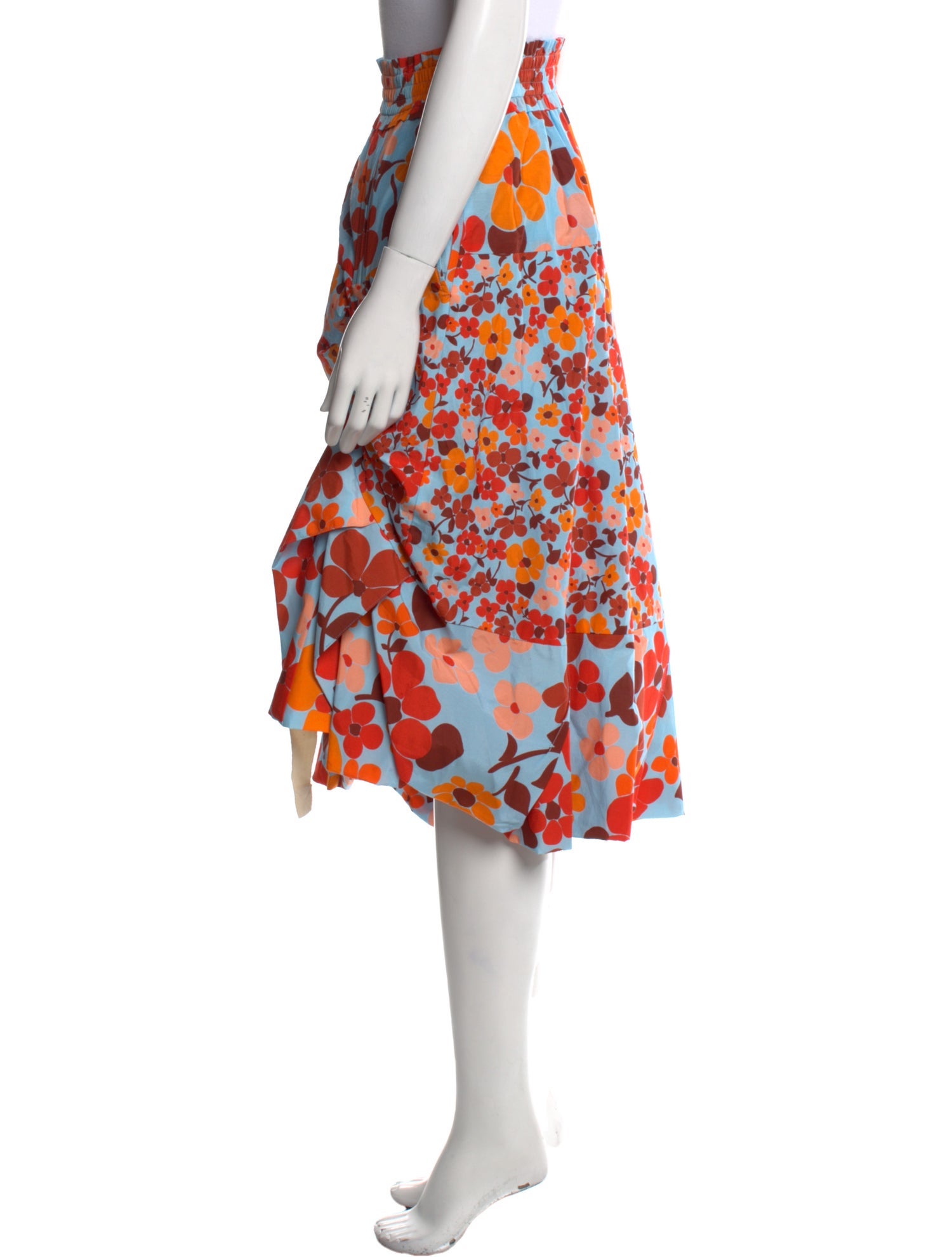 Lee Mathews Silk Midi Length Skirt