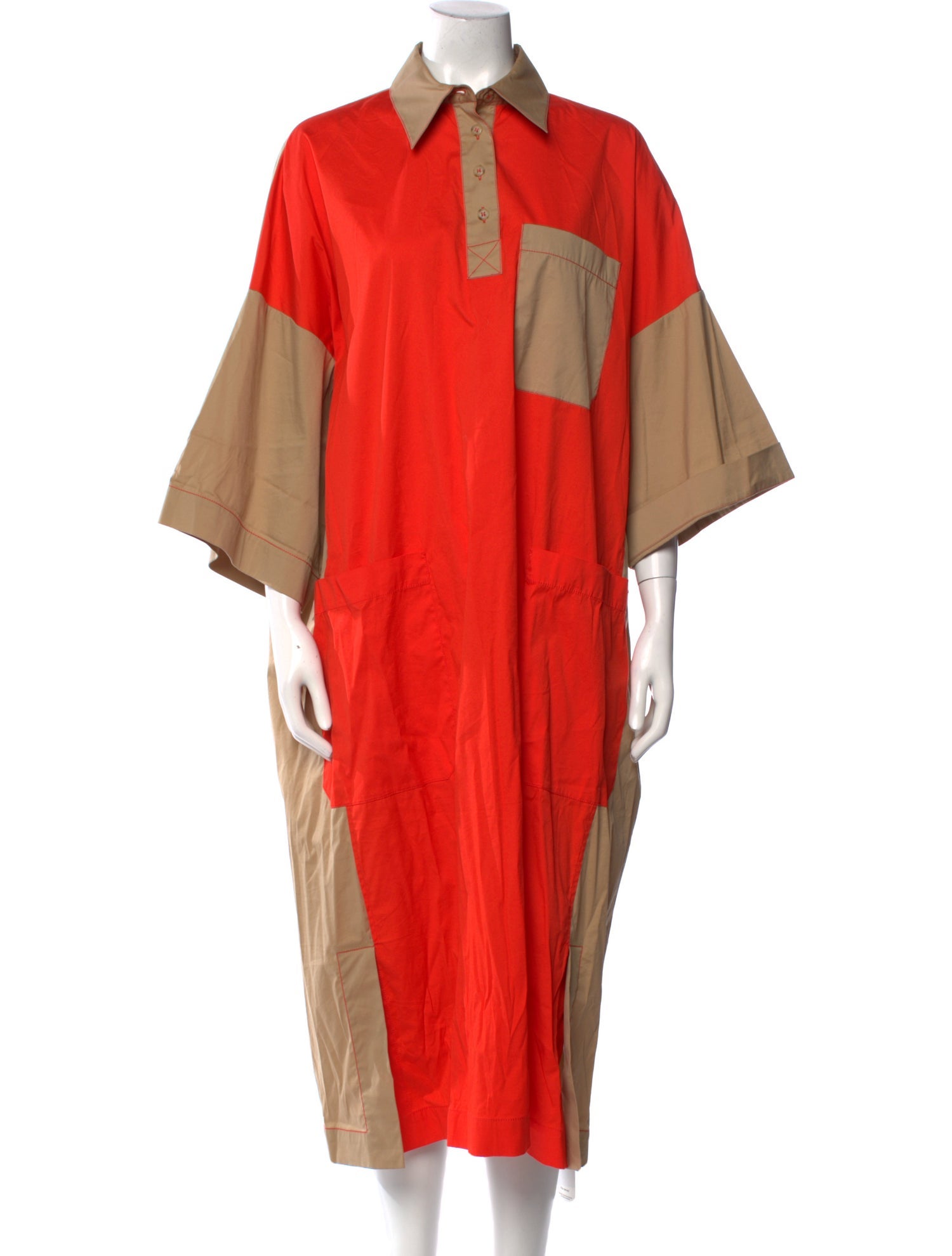 Lee Mathews Colorblock Pattern Long Dress