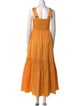 Lee Mathews Square Neckline Long Dress