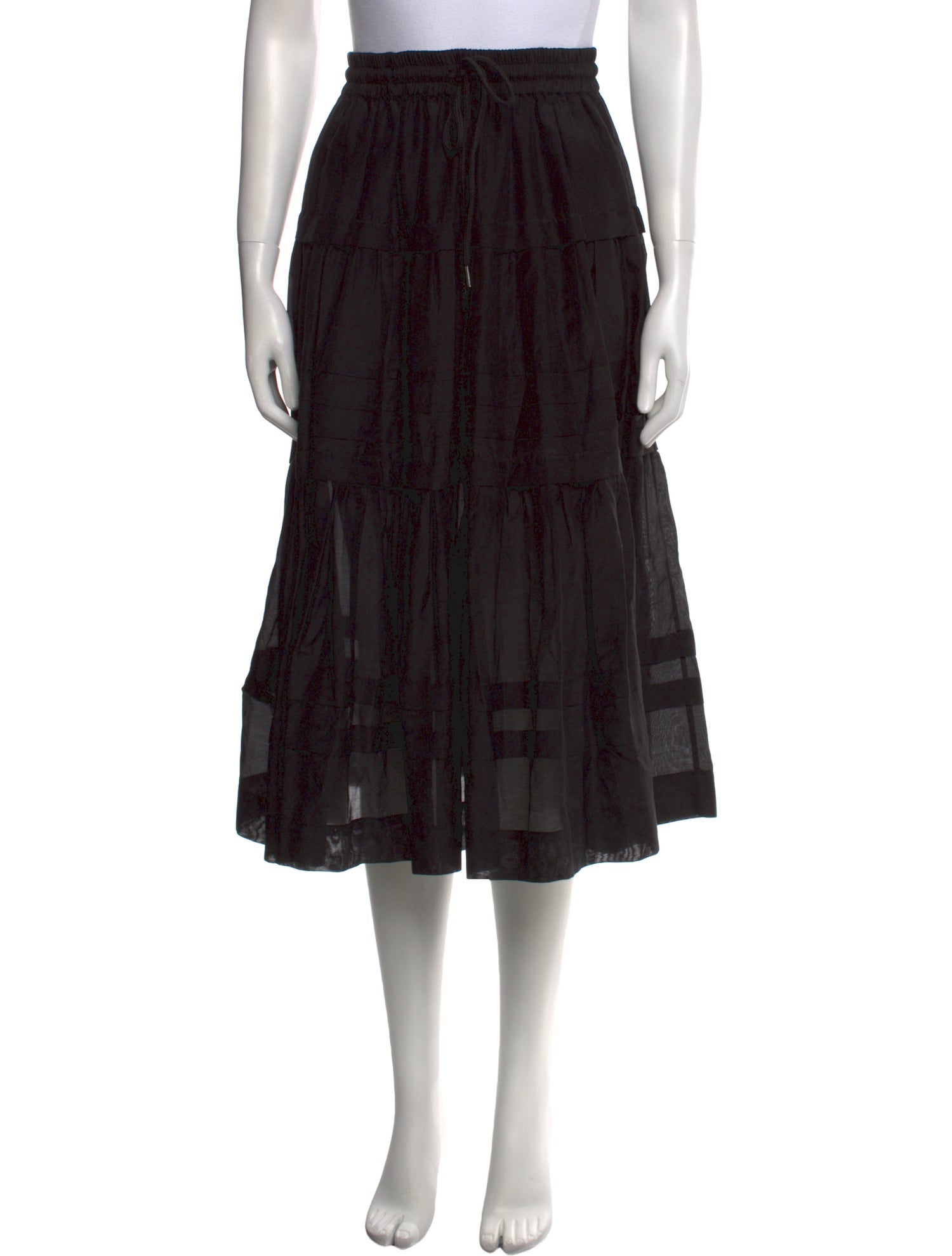 Lee Mathews Silk Midi Length Skirt