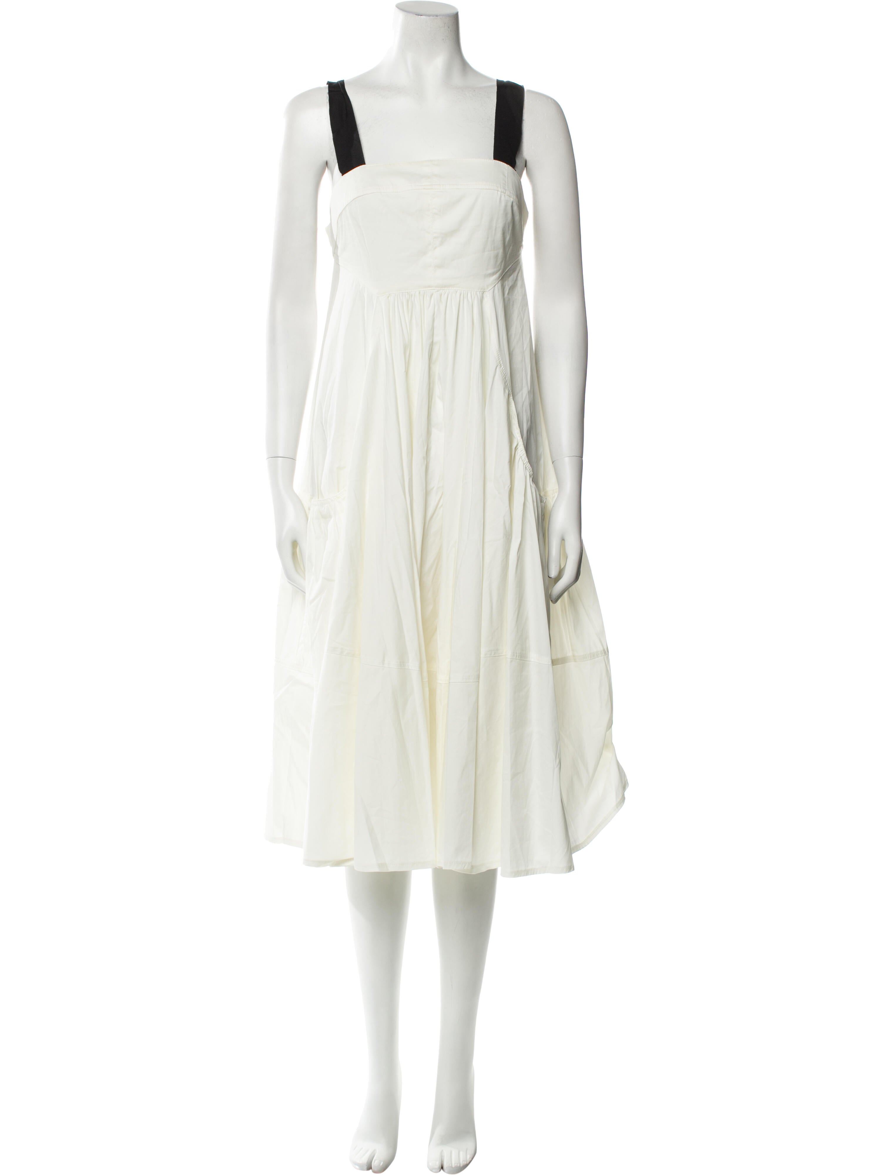 Lee Mathews Square Neckline Knee-Length Dress
