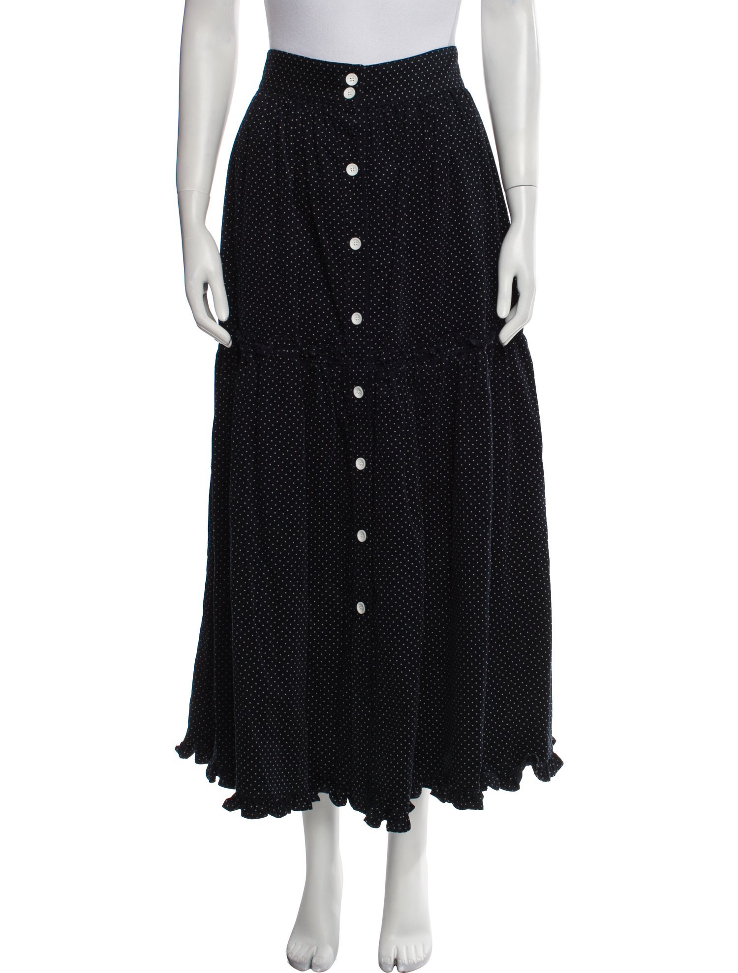 Lee Mathews Polka Dot Print Midi Length Skirt