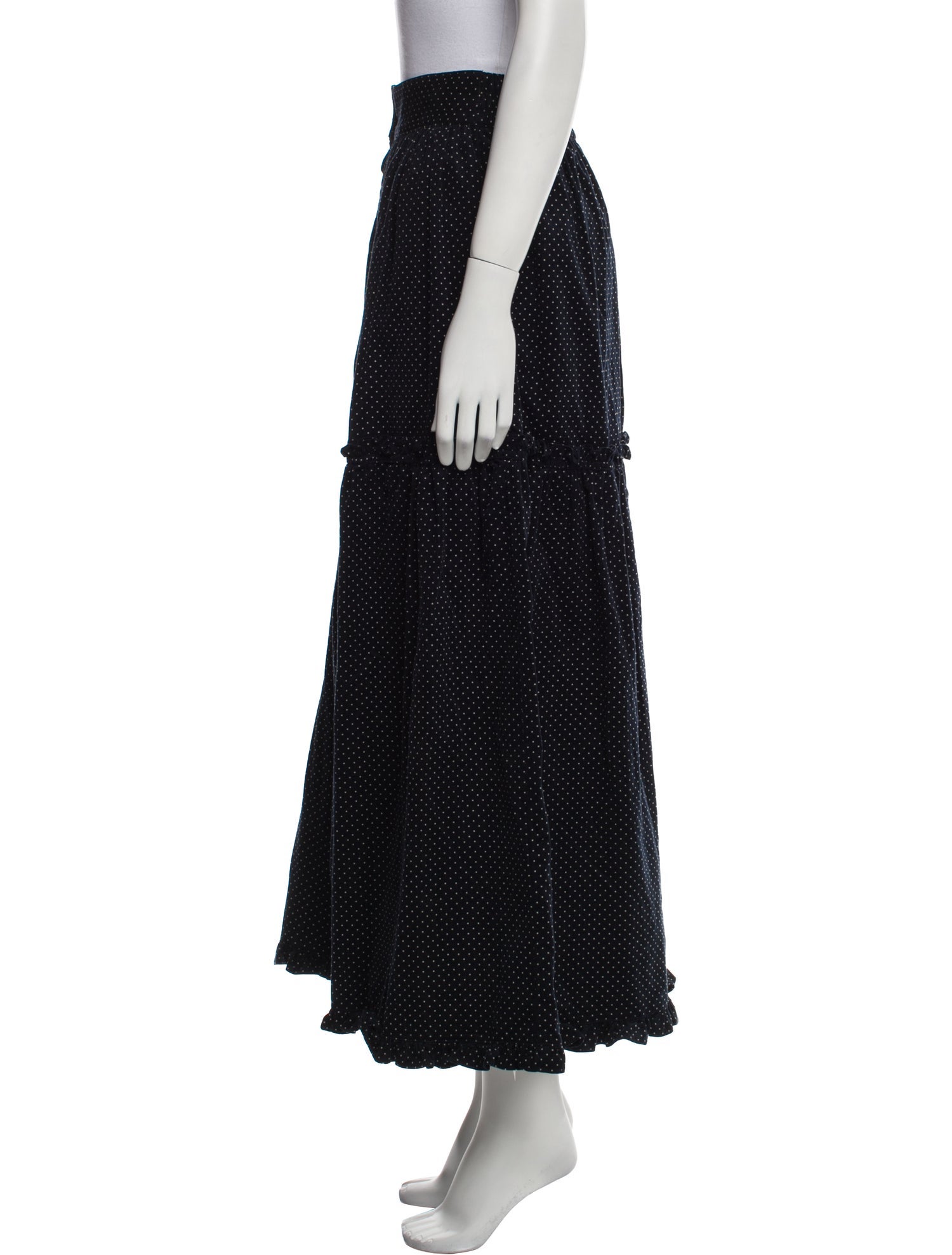 Lee Mathews Polka Dot Print Midi Length Skirt