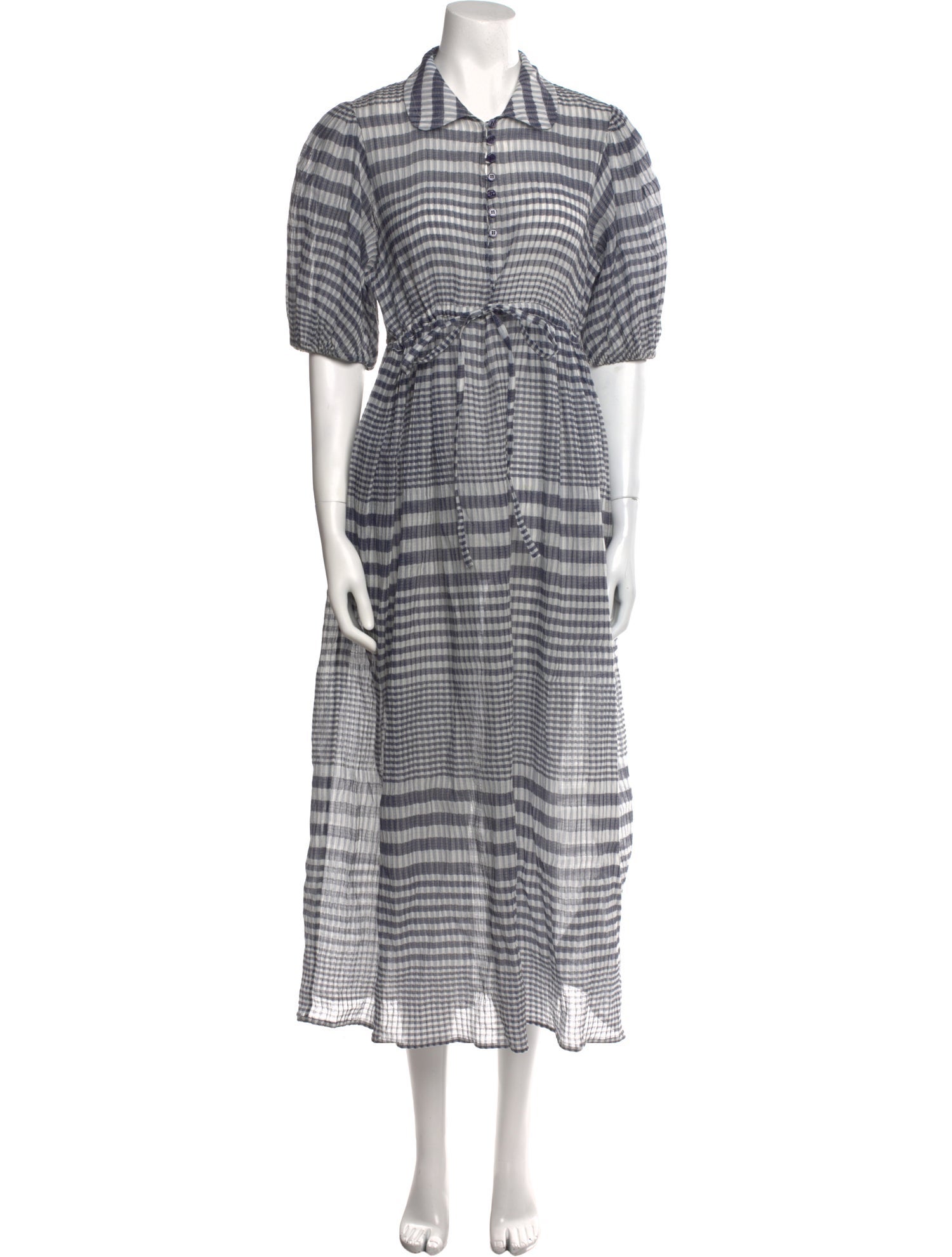 Lee Mathews Plaid Print Long Dress