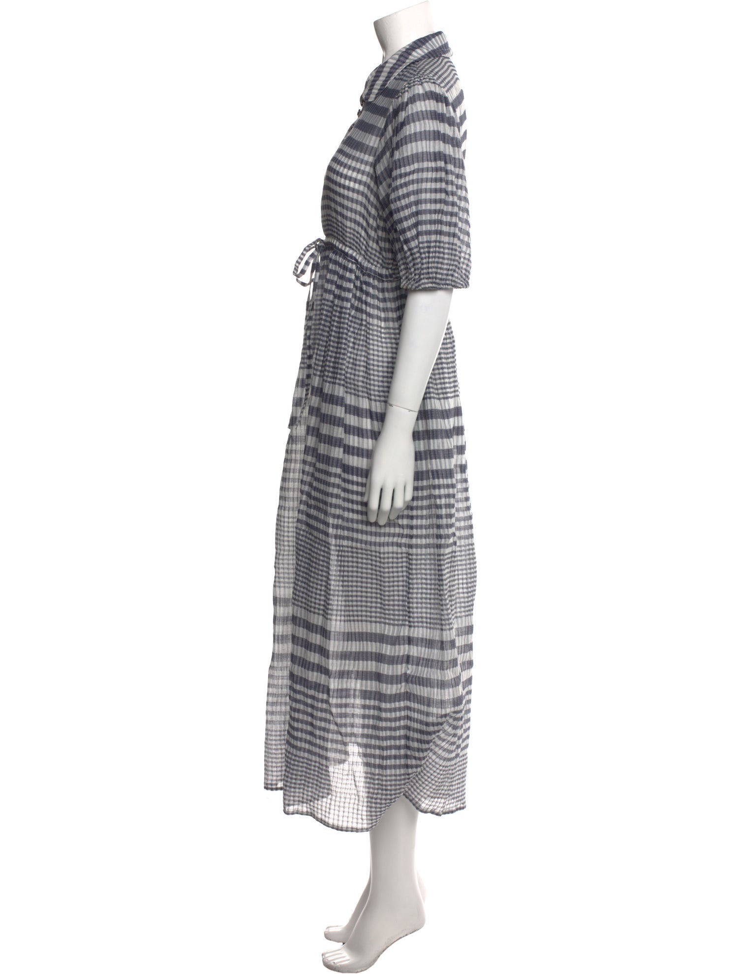 Lee Mathews Plaid Print Long Dress