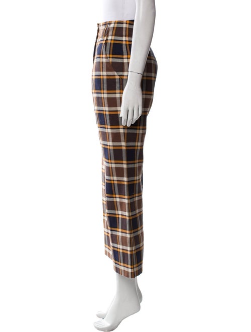 Lee Mathews Plaid Print Wide Leg Pants