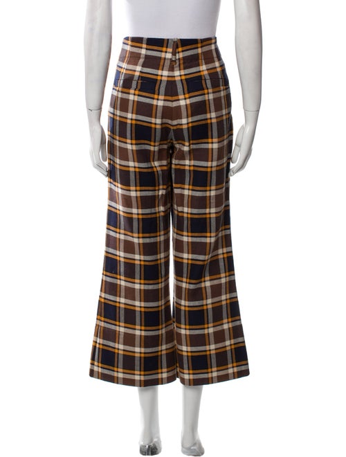 Lee Mathews Plaid Print Wide Leg Pants