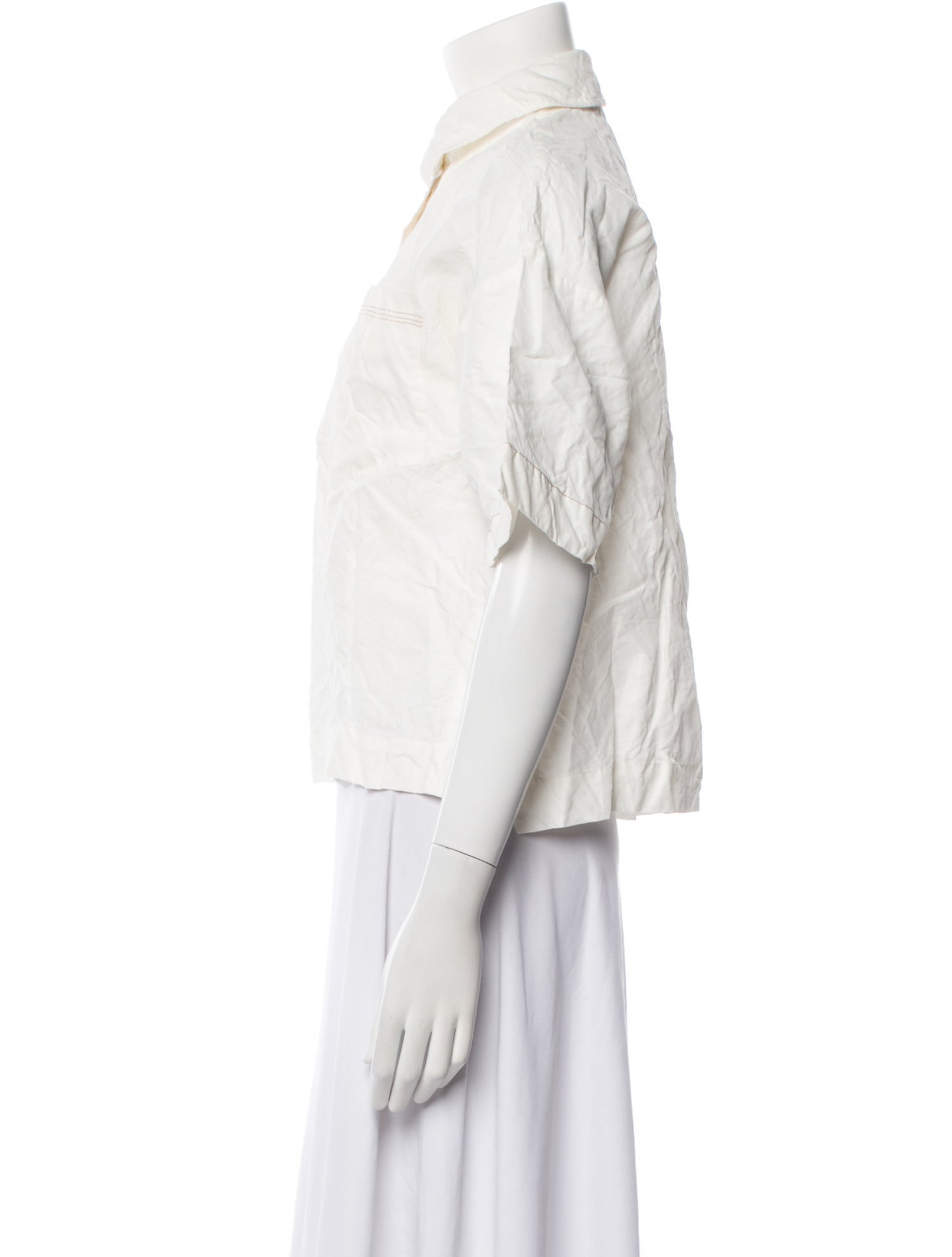 Lee Mathews Linen Short Sleeve Button-Up Top
