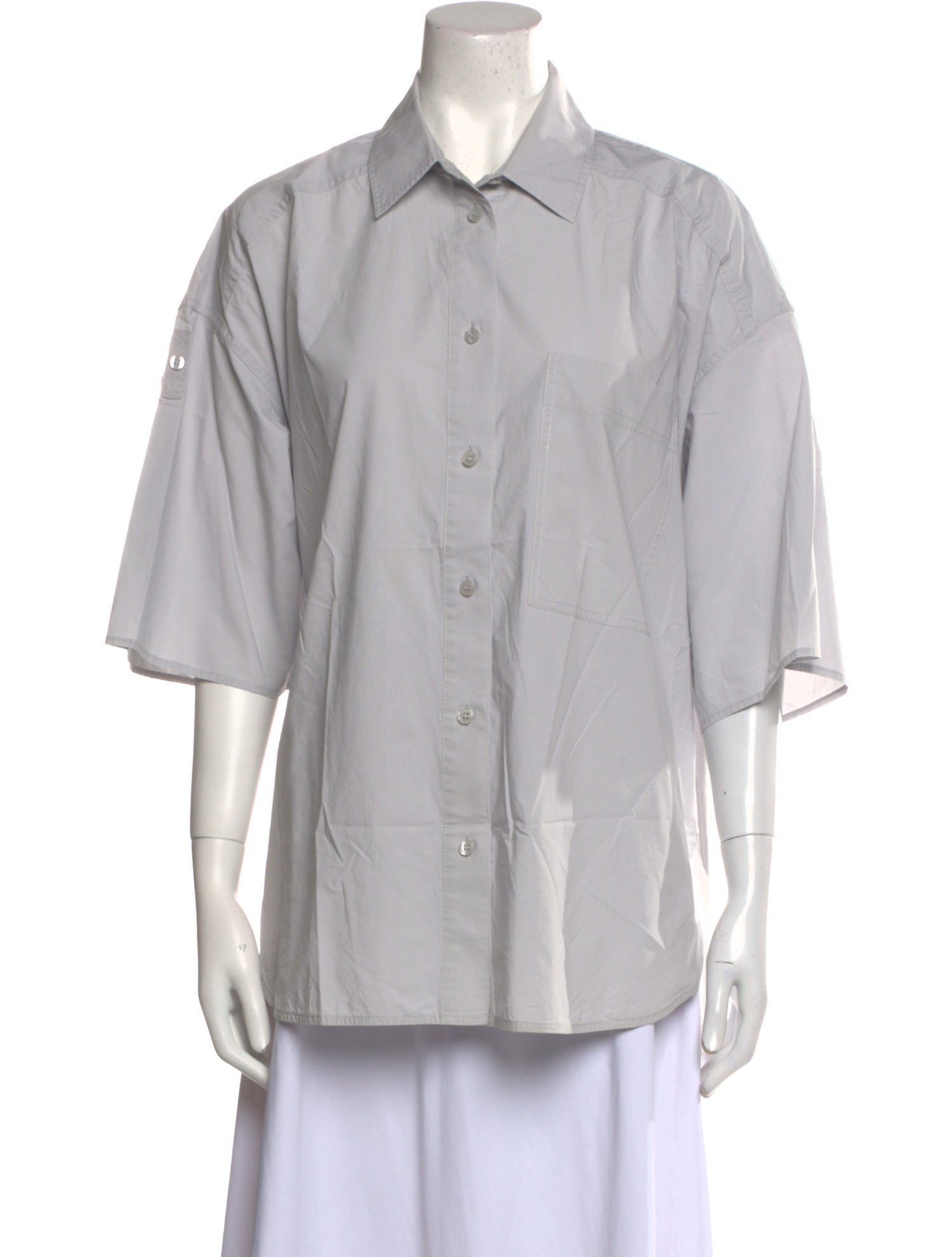 Lee Mathews Three-Quarter Sleeve Button-Up Top