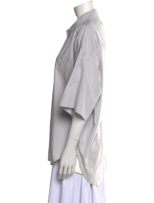 Lee Mathews Three-Quarter Sleeve Button-Up Top