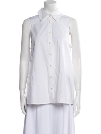 Lee Mathews Sleeveless Button-Up Top