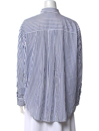 Lee Mathews Striped Long Sleeve Button-Up Top