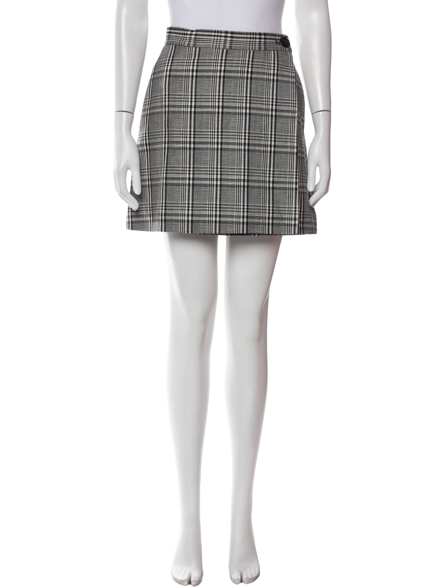 Lee Mathews Plaid Print Mini Skirt