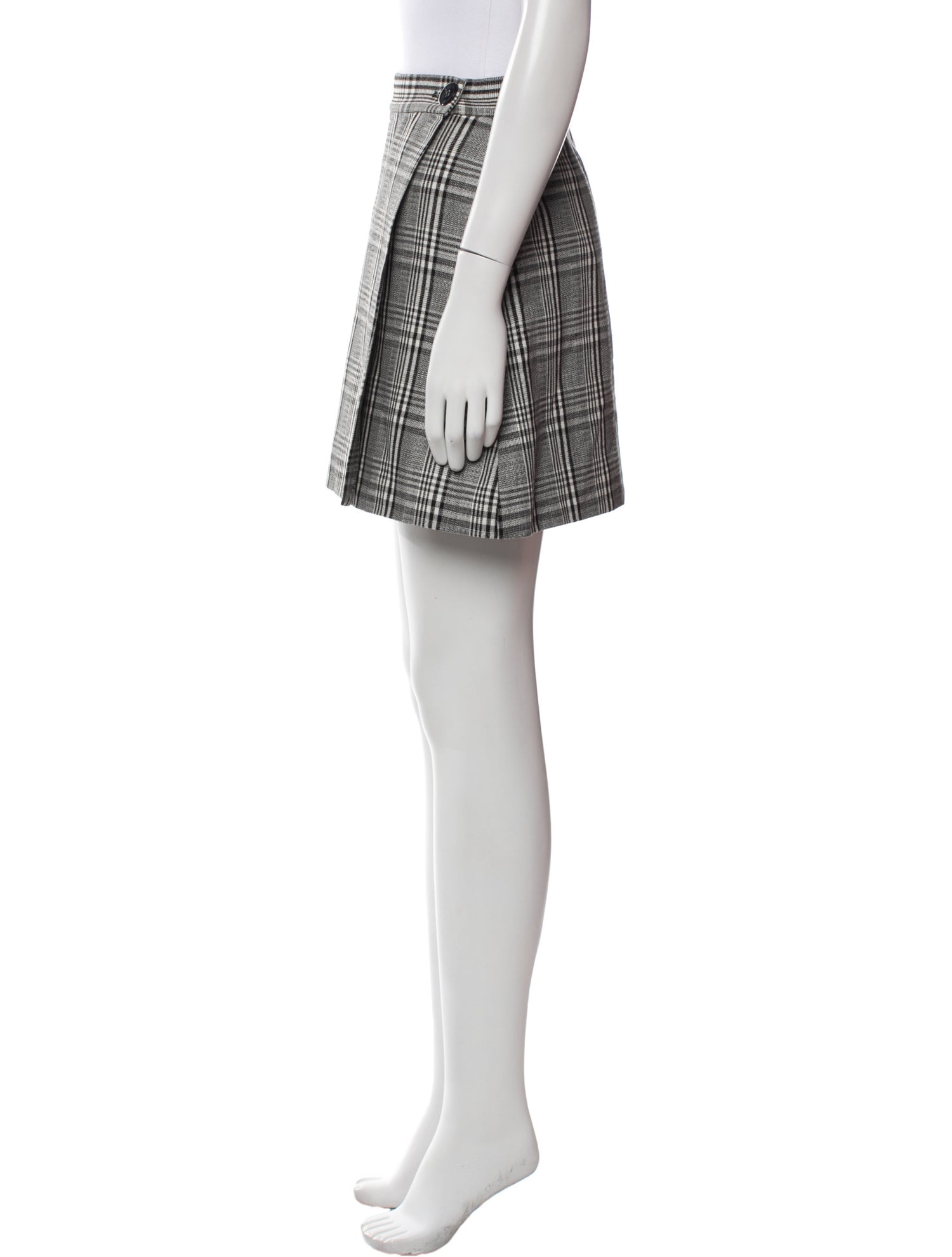 Lee Mathews Plaid Print Mini Skirt