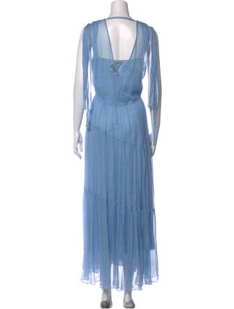 Lee Mathews Silk Long Dress