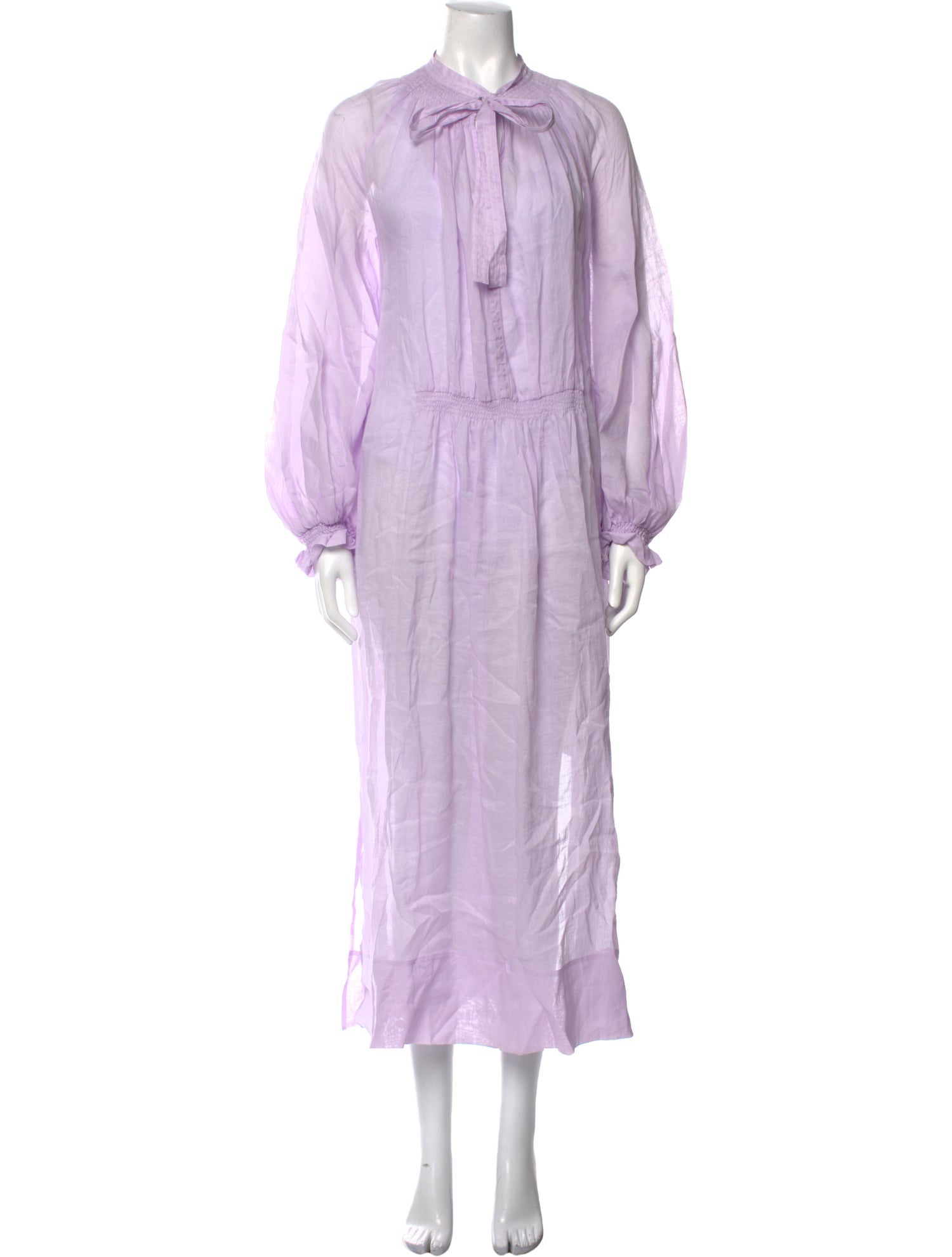 Lee Mathews Tie Neck Long Dress