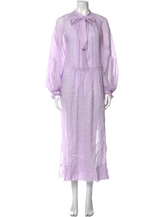 Lee Mathews Tie Neck Long Dress