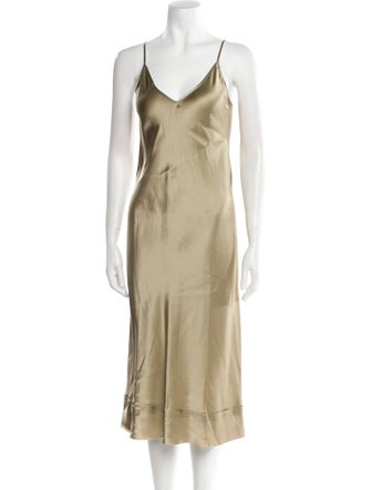 Lee Mathews Silk Midi Length Dress
