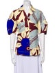 Lee Mathews Printed Short Sleeve Button-Up Top