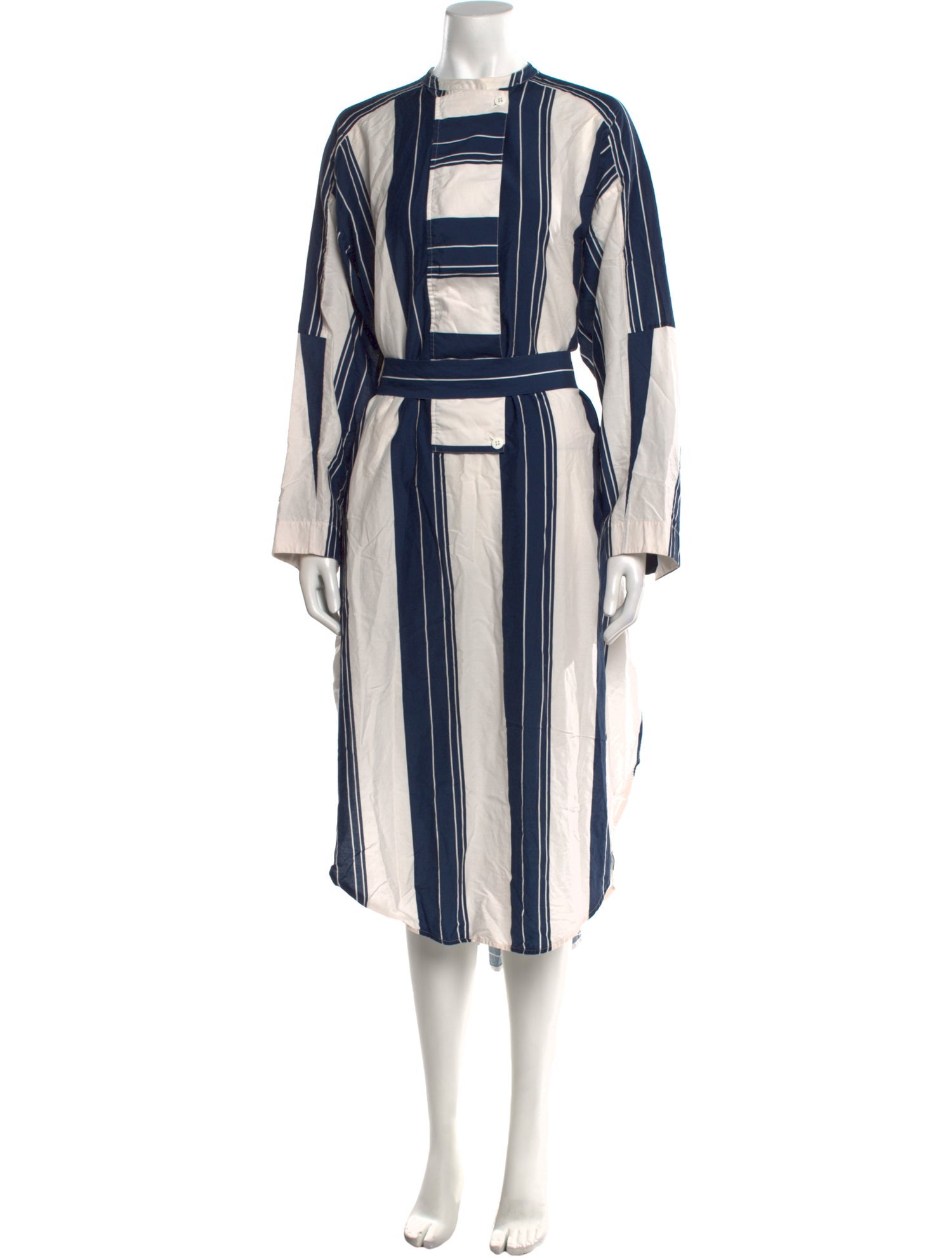 Lee Mathews Striped Knee-Length Dress