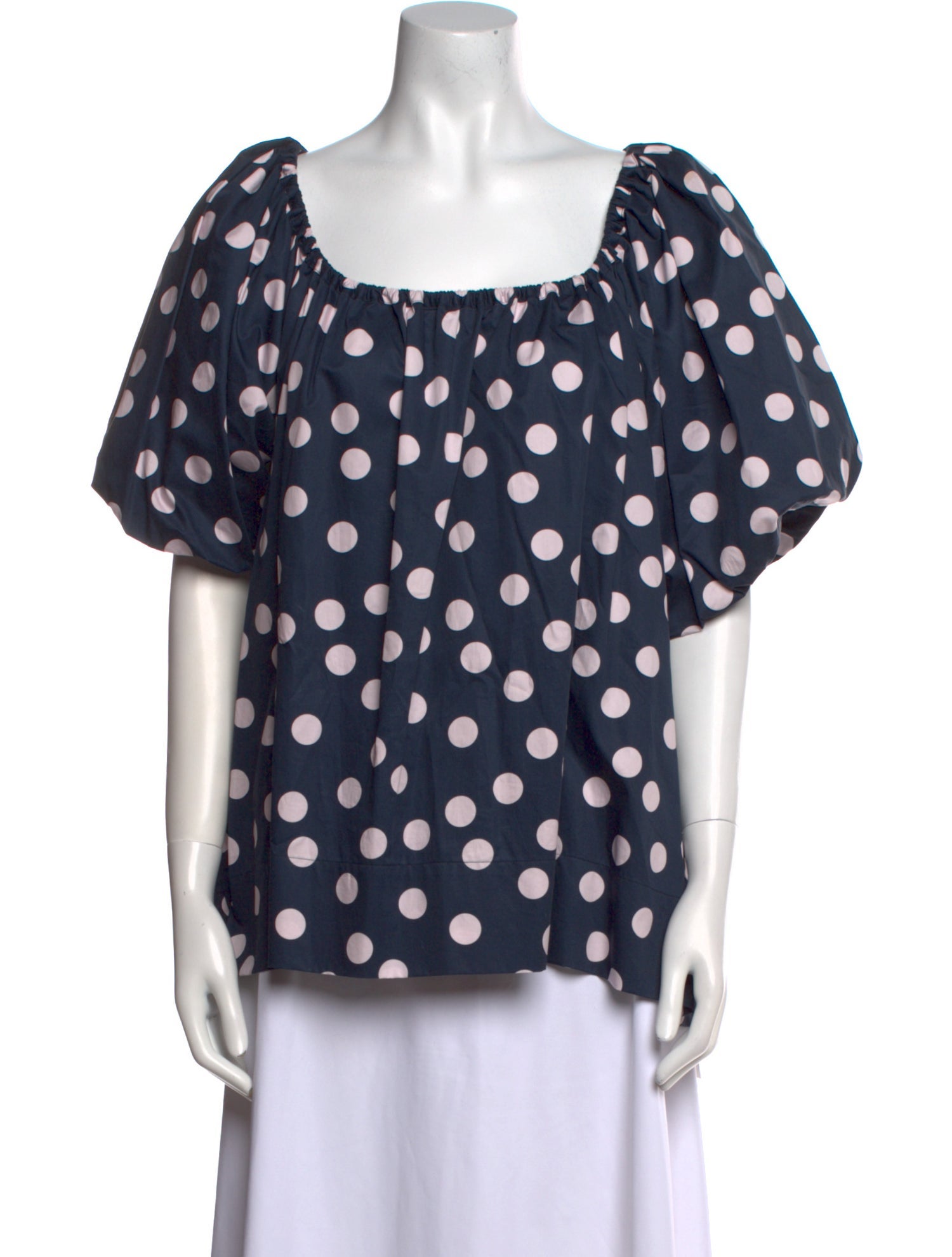 Lee Mathews Polka Dot Print Square Neckline Blouse