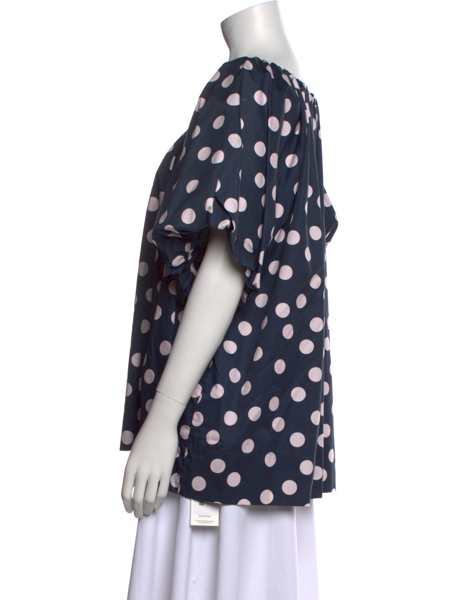 Lee Mathews Polka Dot Print Square Neckline Blouse
