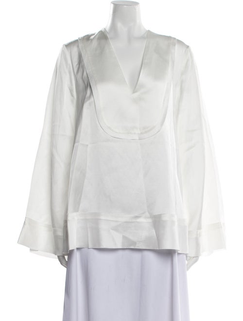 Lee Mathews V-Neck Long Sleeve Blouse