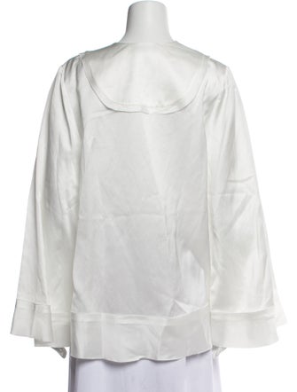 Lee Mathews V-Neck Long Sleeve Blouse