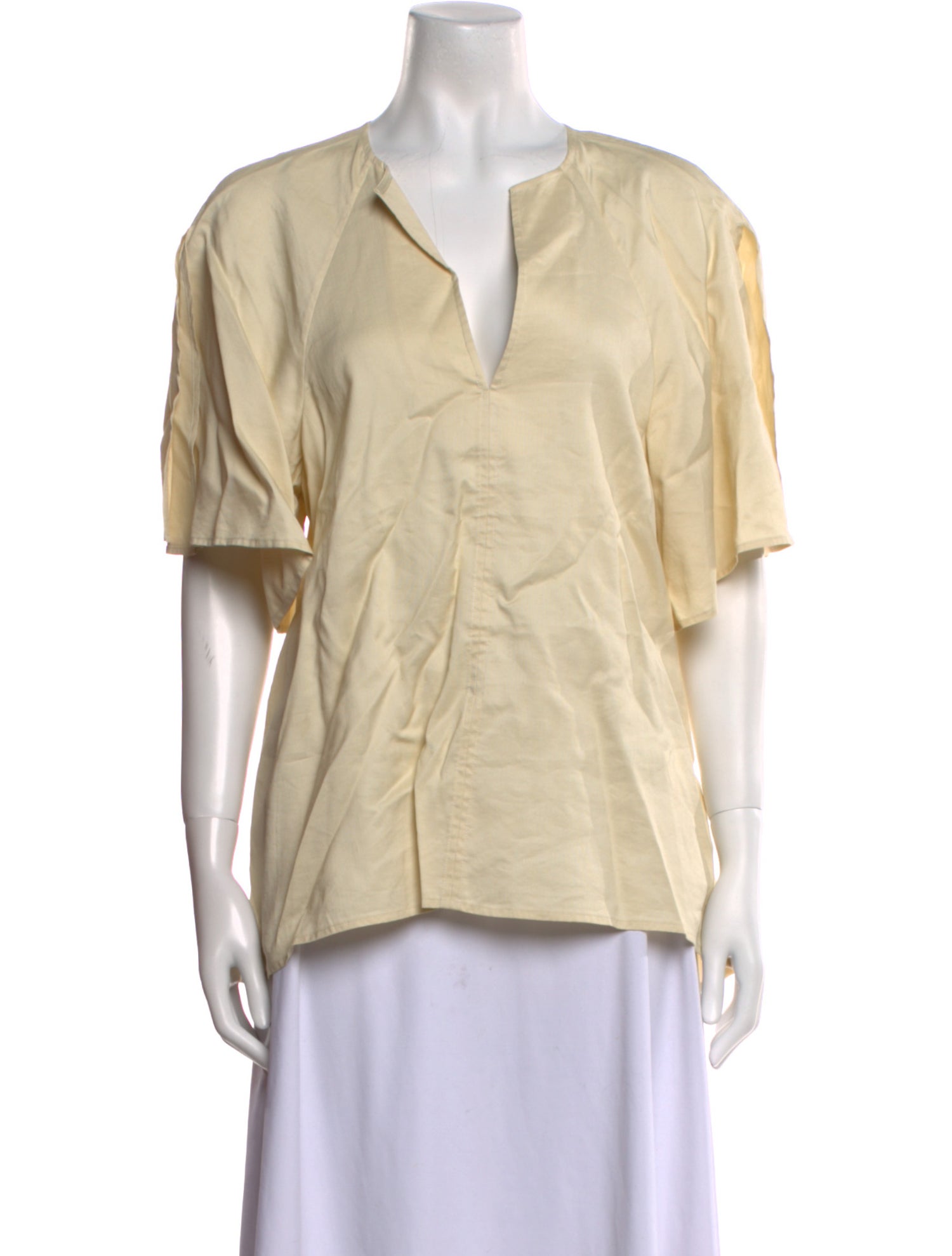 Lee Mathews Silk V-Neck Blouse