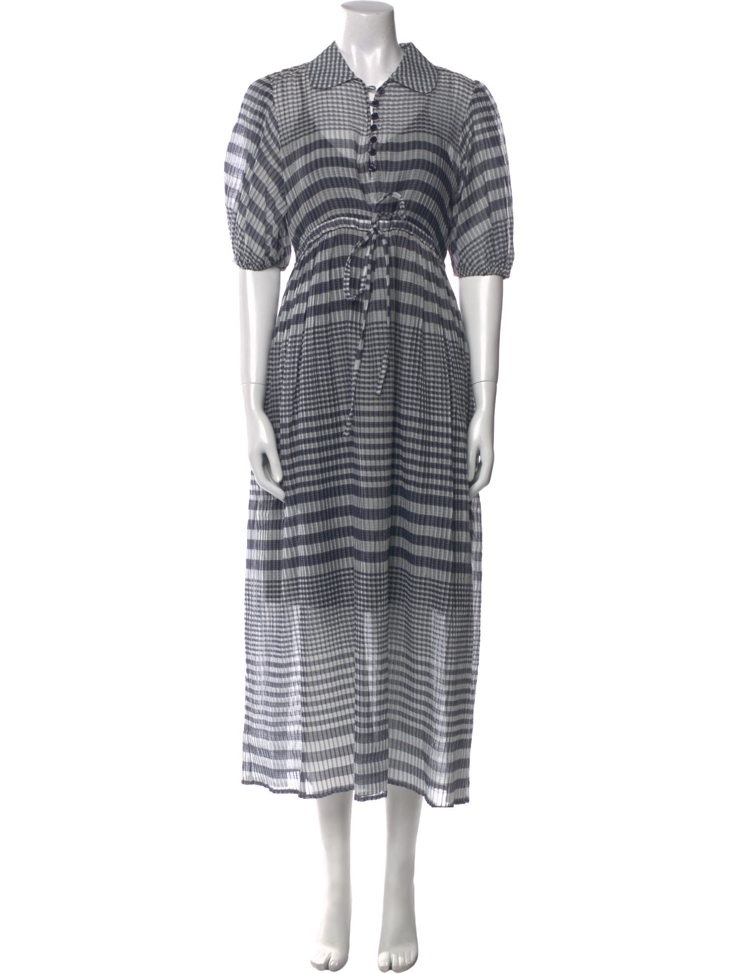 Lee Mathews Plaid Print Long Dress