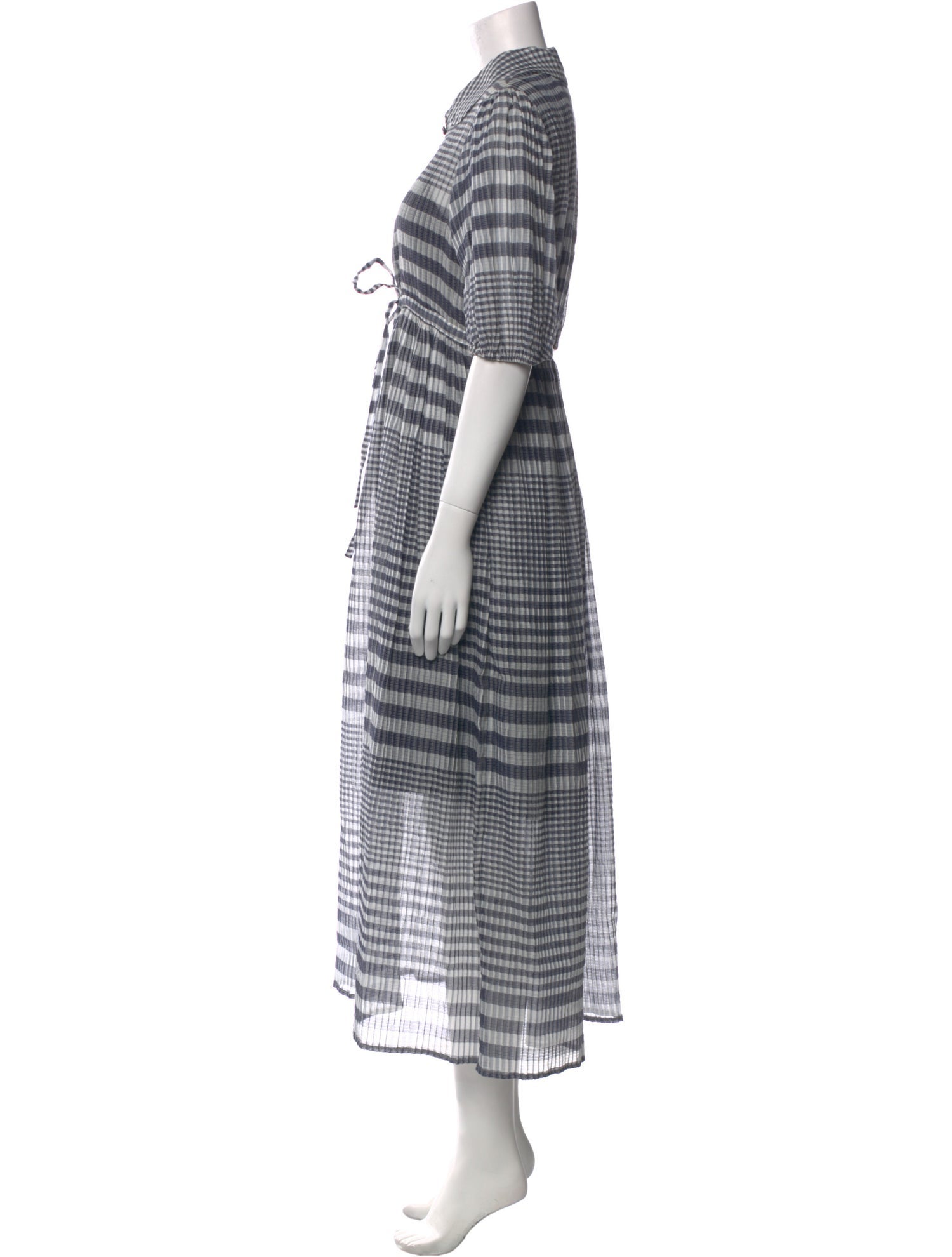 Lee Mathews Plaid Print Long Dress