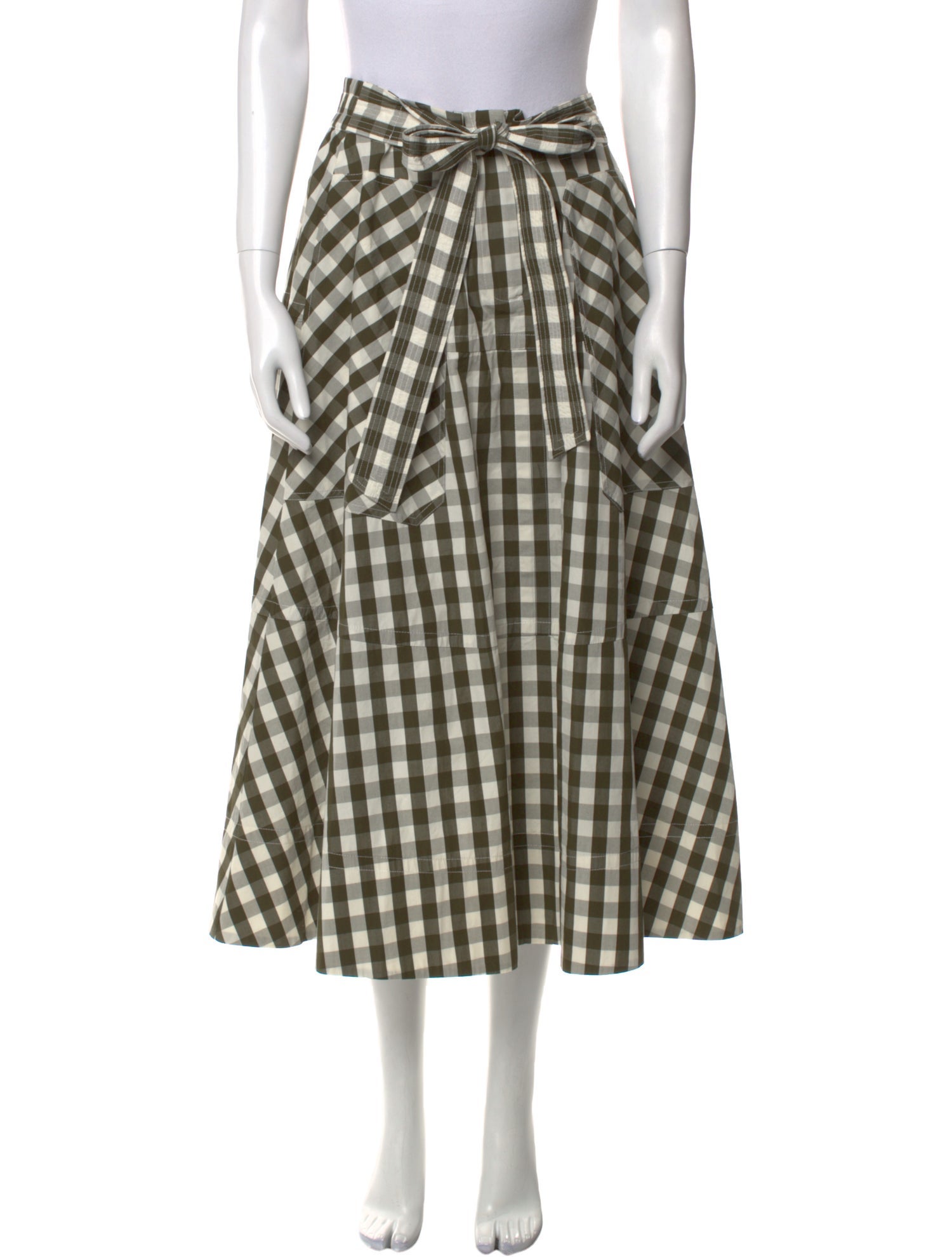 Lee Mathews Plaid Print Midi Length Skirt